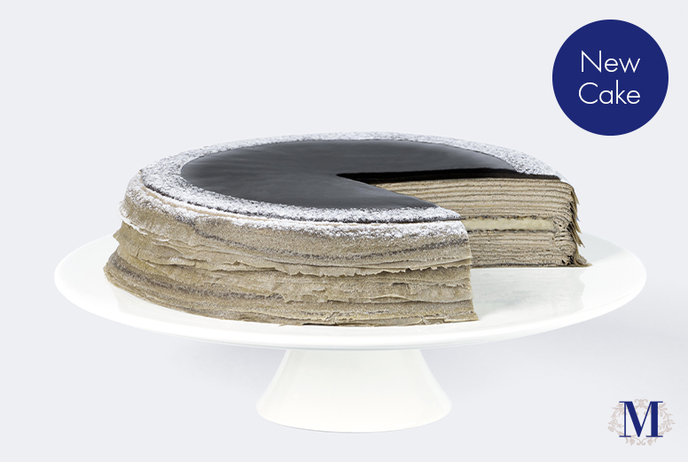 Black Sesame Mochi Mille Cr&ecirc;pes (Size: 6&rdquo; / 9&rdquo;)