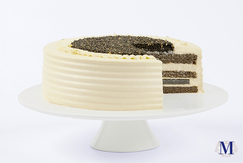 Black and White Sesame Mochi Shortcake  (Size: 6&rdquo; / 9&rdquo;)